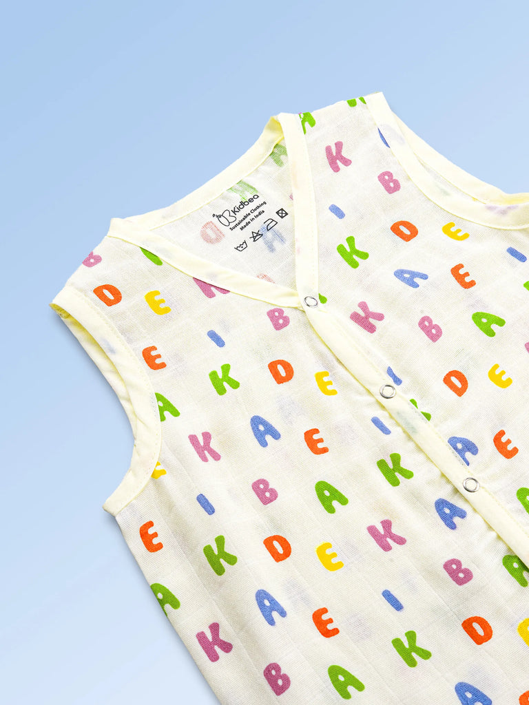 BambooTEC™ Bamboo Muslin Baby Jhabla – Alphabet Print