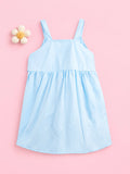 Girls Cotton Frock – Sleeveless Flared Dress with Waist Tie