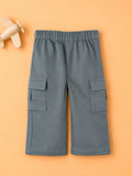 Unisex Grey Cotton Kids Cargo Pants – Comfortable Everyday Bottomwear