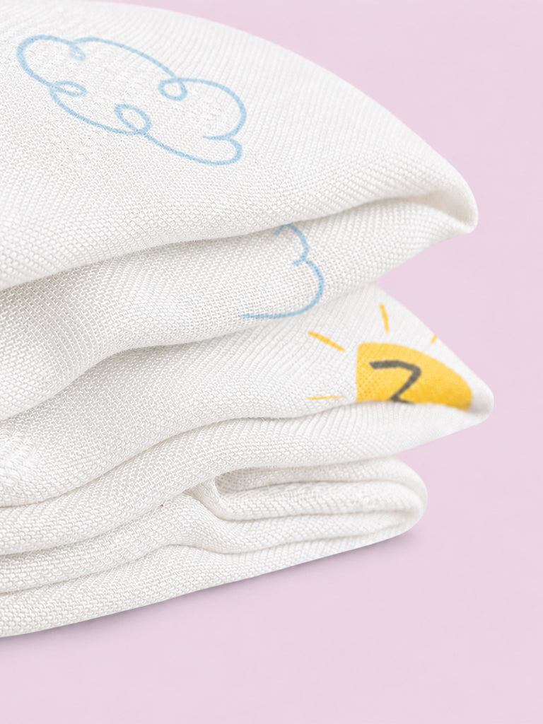Bamboo Fabric Little One Elephant Print Baby Blanket | Ultra Soft Swaddle Blanket | 110 × 110 cm