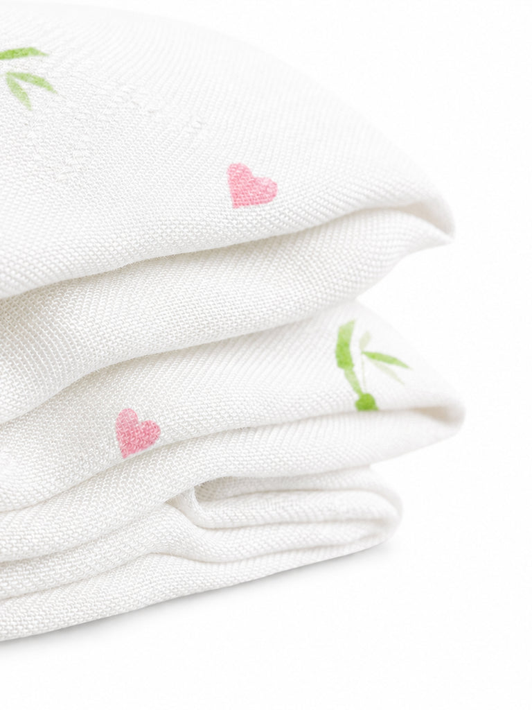 Bamboo Fabric Panda Love Print Baby Blanket | Ultra Soft Swaddle Blanket | 110 × 110 cm