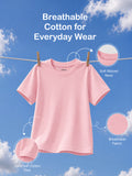 Organic Cotton Pink Round Neck Solid Oversized Half Sleeve T-Shirt | Unisex
