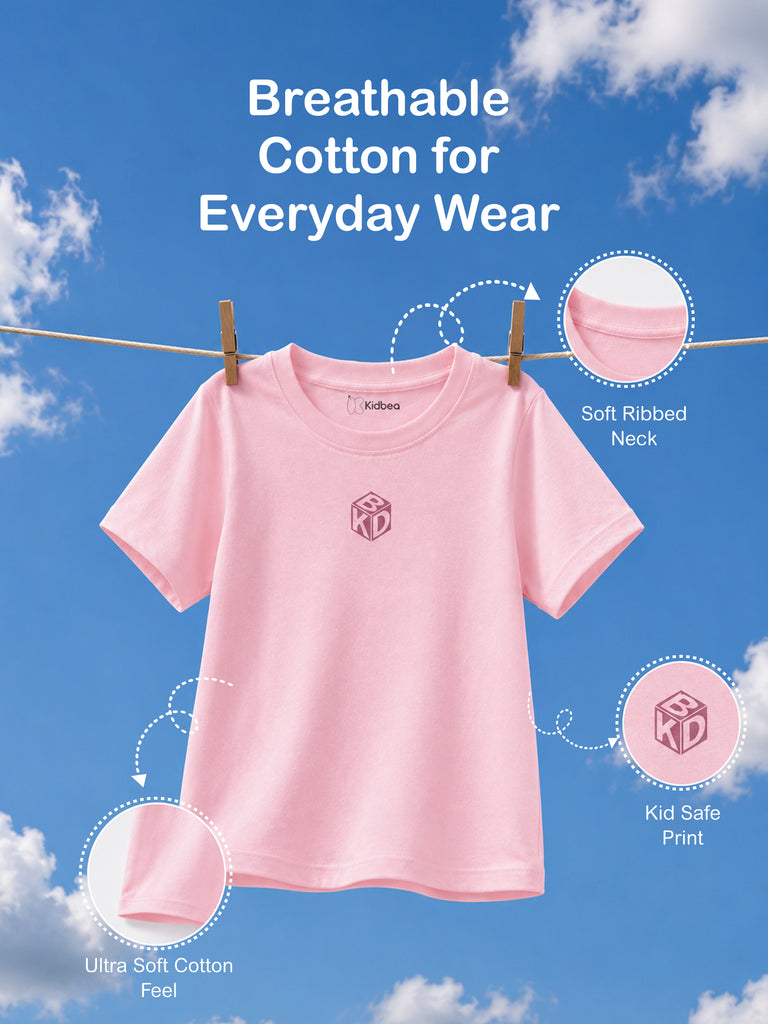 Light Organic Cotton Pink Graphic Print Half Sleeve T-Shirt | Unisex