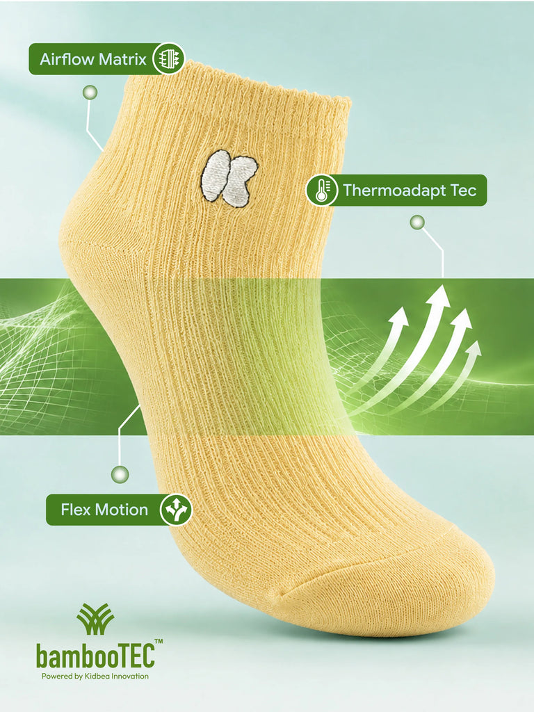 Bamboo Fabric Kids Ribbed Crew Socks