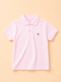 Boys Bamboo Fabric Pink Polo T-Shirt
