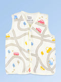 BambooTEC™ Bamboo Muslin Baby Jhabla – Road & Car Print
