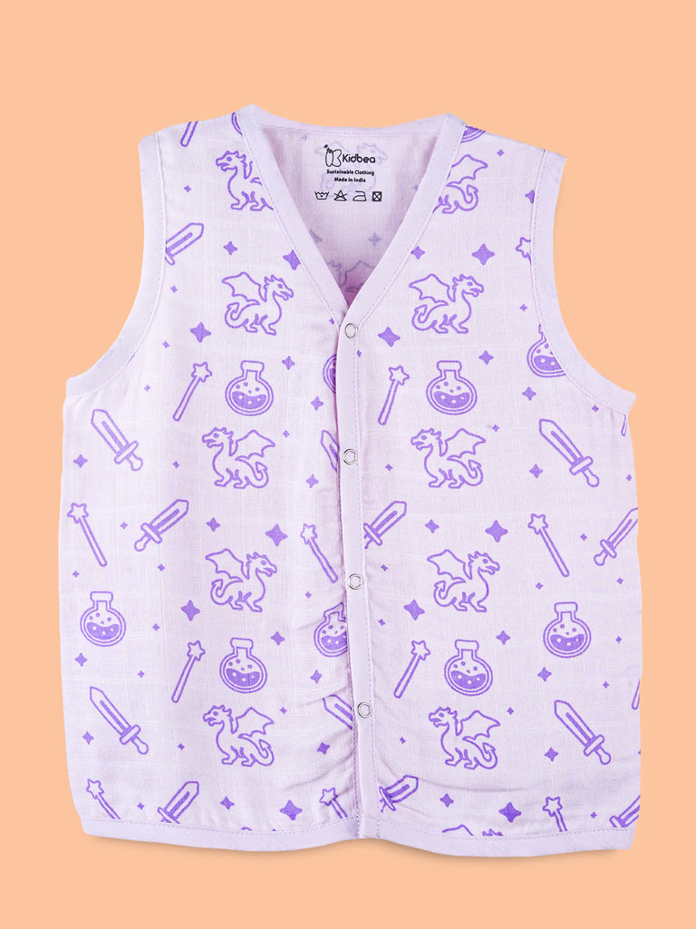 BambooTEC™ Bamboo Muslin Baby Jhabla – Dragon & Magic Print