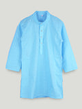 Boys Sky Blue Kurta & White Pajama Set – Traditional Festive Ethnic Wear