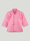 Boys Pink Kurta & White Dhoti Set – Traditional Festive Ethnic Wear