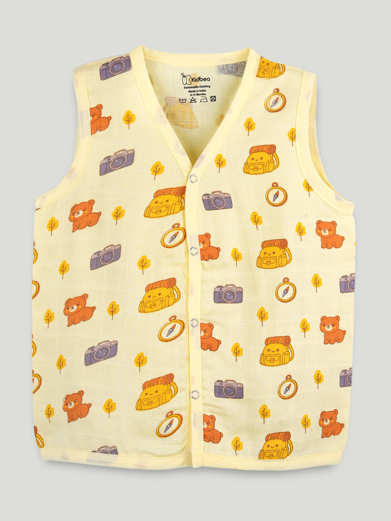 BambooTEC™ Bamboo Muslin Baby Jhabla – Travel Adventure Print