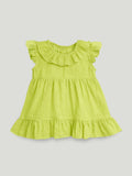 Light  Organic cotton  Charming Olive Green Girls Frock | Olive Green