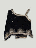 Girls Black Ethnic Crop Top & Dhoti Pants Set – Gold Embroidered Festive Wear
