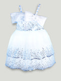Girls Blue Partywear Frock – Sequin Embellished Bow Detail Dress