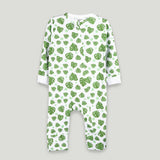 Organic cotton Leaf Print Romper/Bodysuit - Green
