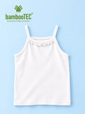 BambooTEC™ Bamboo Girls Camisole – White Sleeveless Ruffle Neck Camisole