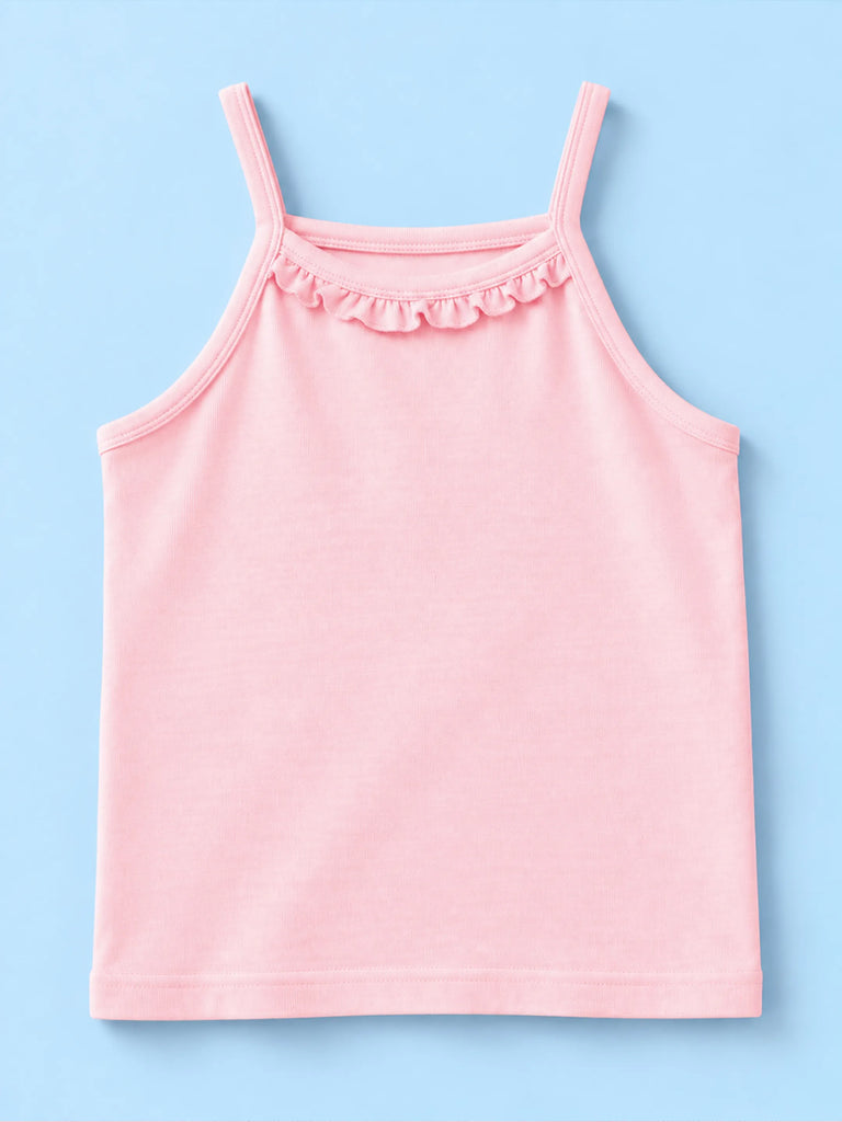 BambooTEC™ Bamboo Girls Camisole – Pink Sleeveless Ruffle Camisole