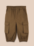 Unisex Cotton Kids Cargo Jogger Pants – Light Brown Comfortable Bottomwear