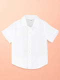 Boys Linen Cotton White Shirt