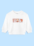 BambooTEC™ Unisex Kids Sweatshirt – White Sports Graphic Full-Sleeve Crewneck