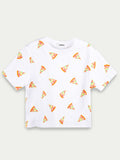 Organic Cotton Unisex Kids Co-ord Set – Soft Breathable Pizza Print T-Shirt & Shorts Set