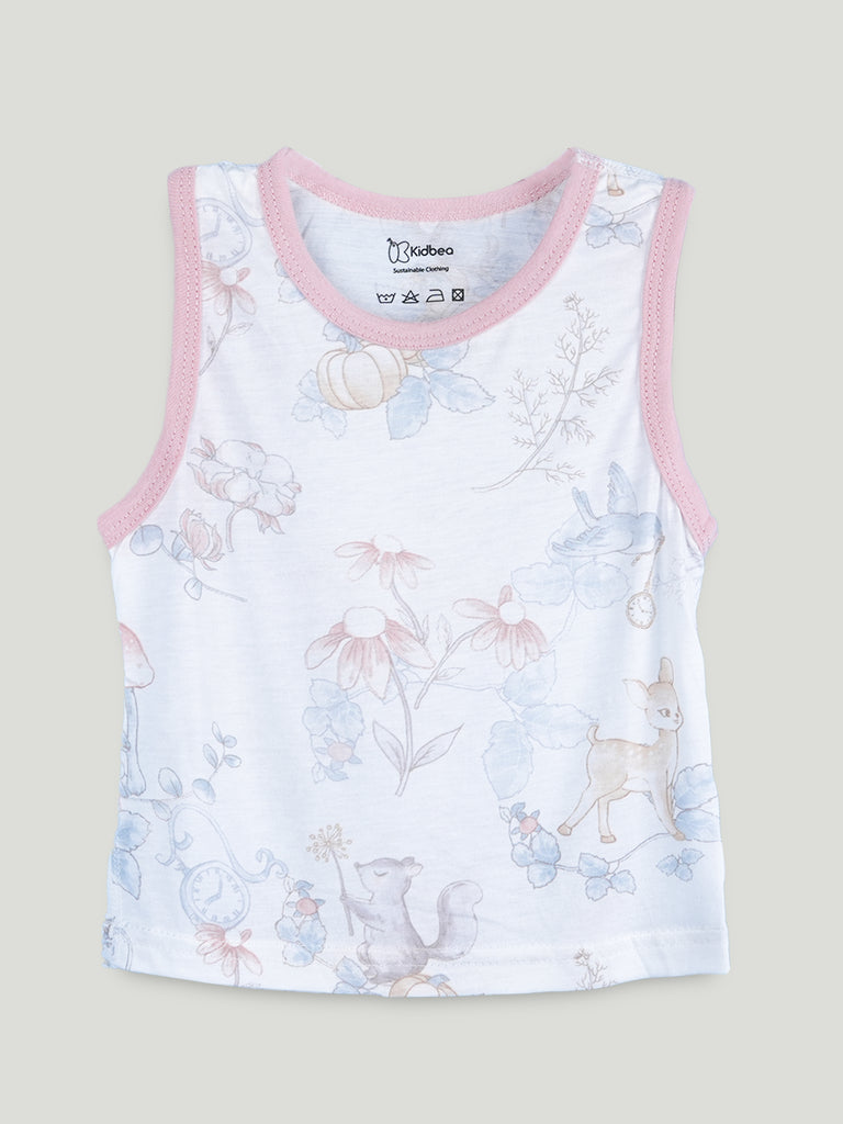 BambooTEC™ Girls Bamboo Fabric Enchanted Woodland Vest & Shorts Set