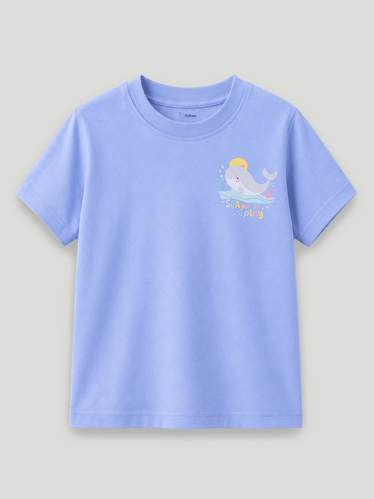 Bamboo Fabric Unisex Kids T-Shirt – Sea Play Whale Print Soft Breathable Tee