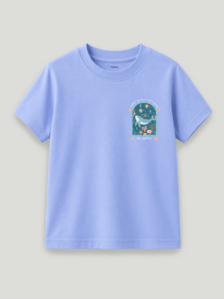 Bamboo Fabric Unisex Kids T-Shirt – Whale Print Soft Breathable Tee