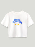 Unisex Bamboo Fabric White Little Warrior Oversized T-Shirt
