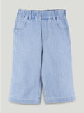 Girls Wide Leg Denim Pants - Light Blue