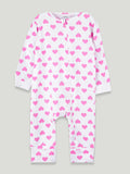 Organic cotton Heart Print Romper/Bodysuit - Pink