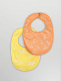 Organic Cotton Baby Bib Pack of 2 – Soft Breathable Giraffe & Bow Print, Feeding & Drool Bibs