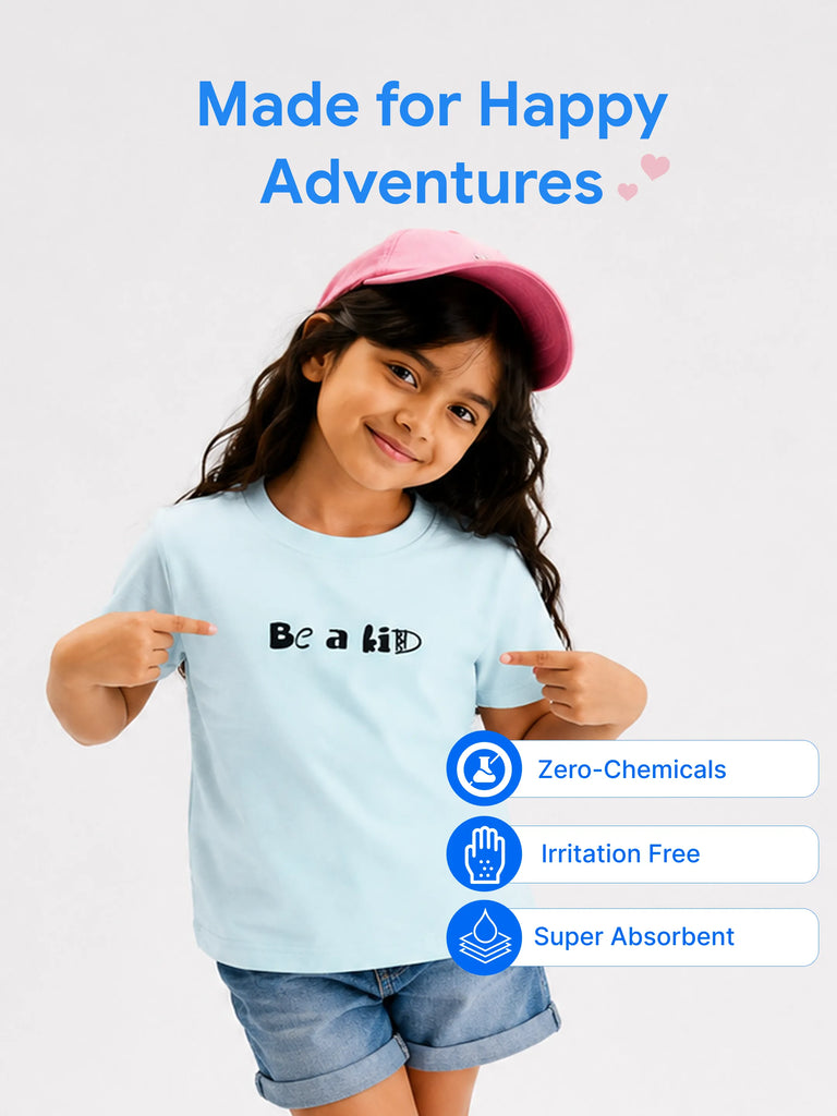 Organic Cotton Unisex Kidbea, Be a Kid & KD Logo Print Half Sleeve T-Shirt Combo Pack (Pack of 3)