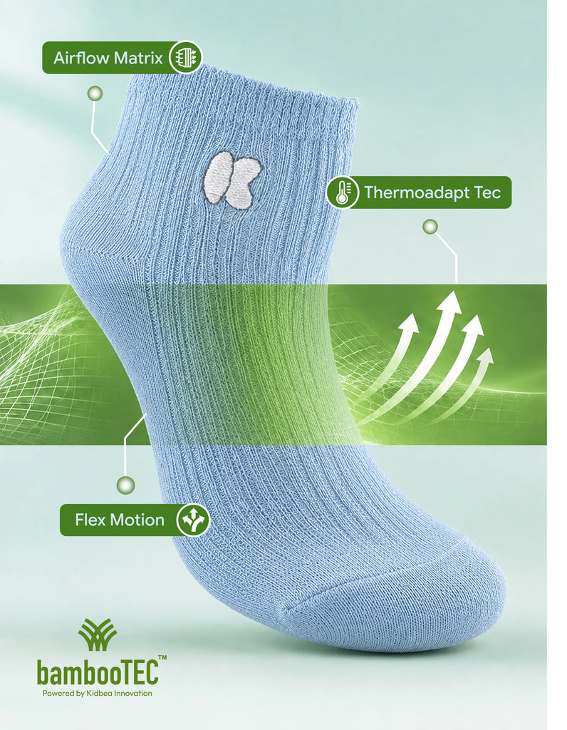 Bamboo Fabric Kids Ribbed Crew Socks