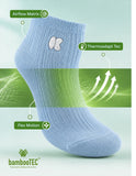 Bamboo Fabric Kids Ribbed Crew Socks Combo Pack – White, Pink, Sky Blue & Yellow (Pack of 4)