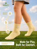 Bamboo Fabric Kids Ribbed Crew Socks Combo Pack – Pink & Yellow (Pack of 2)
