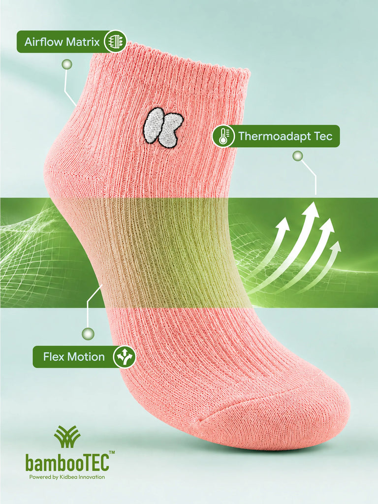 Bamboo Fabric Kids Ribbed Crew Socks