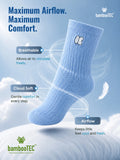 Bamboo Fabric Kids Ribbed Crew Socks Combo Pack – White & Sky Blue (Pack of 2)