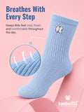 Bamboo Fabric Kids Ribbed Crew Socks Combo Pack – White & Sky Blue (Pack of 2)