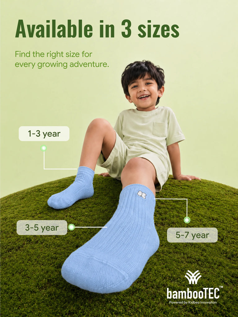 Bamboo Fabric Kids Ribbed Crew Socks Combo Pack – Pink & Sky Blue (Pack of 2)