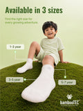 Bamboo Fabric Kids Ribbed Crew Socks Combo Pack – White, Pink, Sky Blue & Yellow (Pack of 4)