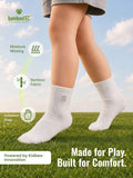 Bamboo Fabric Kids Ribbed Crew Socks Combo Pack – White & Sky Blue (Pack of 2)