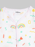 Kidbea Muslin Cotton Pack of 2 Jhabla | Rainbow & Cute chick | Assorted | Print May Vary