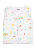 Muslin Cotton Pack of 2 Jhabla | Rainbow & Cute chick | Assorted | Print May Vary
