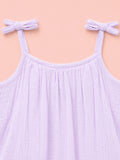 Organic Cotton Girls Sleeveless Summer Dress with Ruffle Hem - Lavender