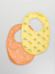 Organic Cotton Baby Bib Pack of 2 – Soft Breathable Lemon & Giraffe Print Feeding & Drool Bibs