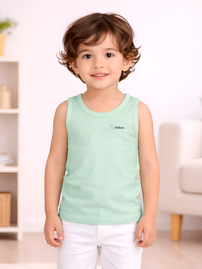 Mint Green Bamboo Vest for Boys – Soft Lightweight & Breathable