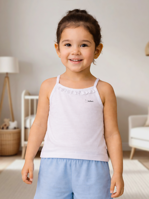 White Bamboo Camisole for Girls – Soft, Lightweight & Breathable