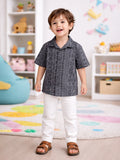 Boy Geometric Print Short Sleeve Shirt | 100% Organic Cotton