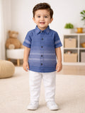 Baby Boy Striped Half Sleeve Shirt | 100% Organic Cotton