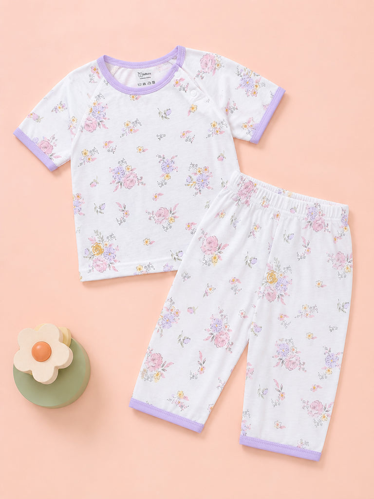 BambooTEC™ Unisex Bamboo Fabric Blossom Bouquet Print T-Shirt & Pyjama Set